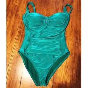 La Blanca Teal One Piece Bathing Suit